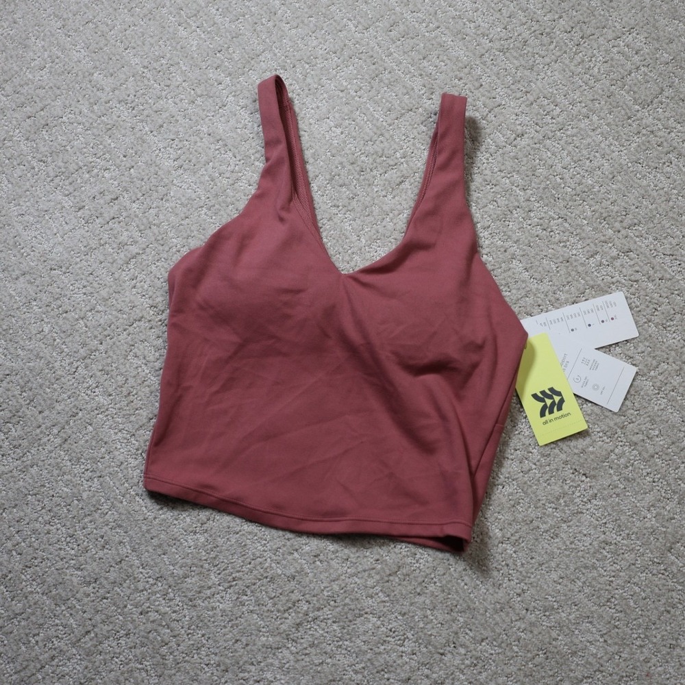 All in Motion Women V-Neck Light Support Sports Bra Mauve XS NWT